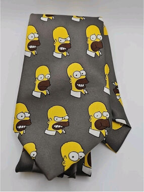 The Simpsons Tie Homer Simpson Matt Groening Silk Vintage Picasso Hand Made
